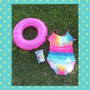 Cat & Jack Girls Bathing Suit Size Medium